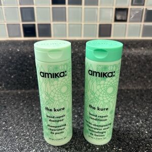 Amika the Kure bond repair shampoo and conditioner 2fl oz travel size